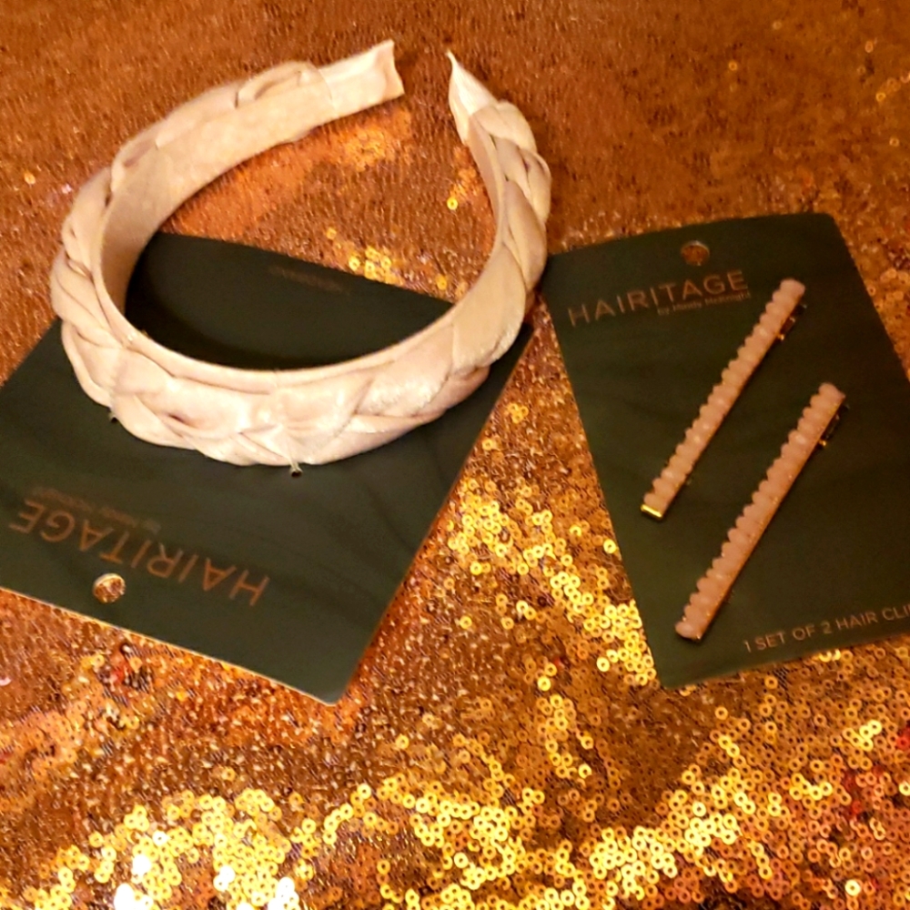 Braided head band and matching clips